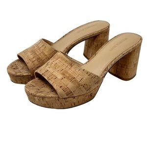 Veronica Beard Dali Platform Sandals Size 7.5 Cork Neutral Capsule Wardrobe